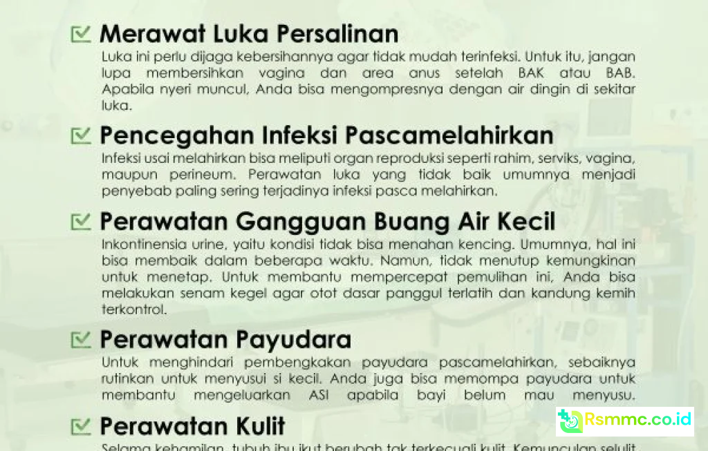 perawatan ibu pasca melahirkan di rumah